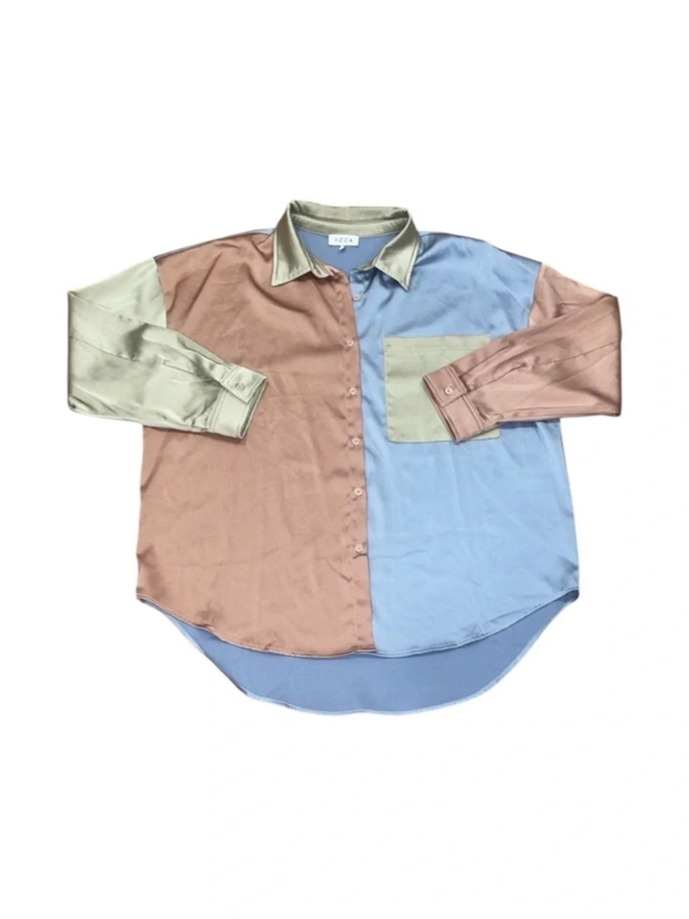 Multicolor satin button down - Picture 1 of 3